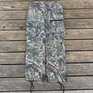 Mossy Oak Camo Baggy Cargo Style Pants With Adjustable Bottom